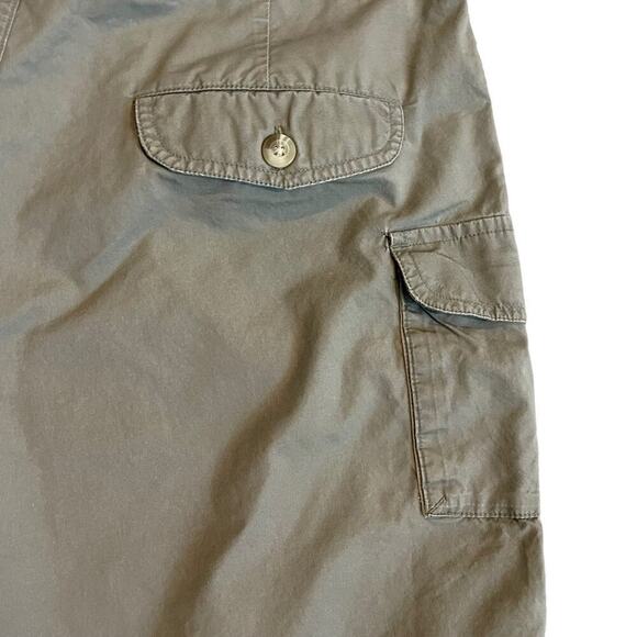 Columbia army green cotton cargo utility shorts roll tab hem size 10 - Picture 8 of 11
